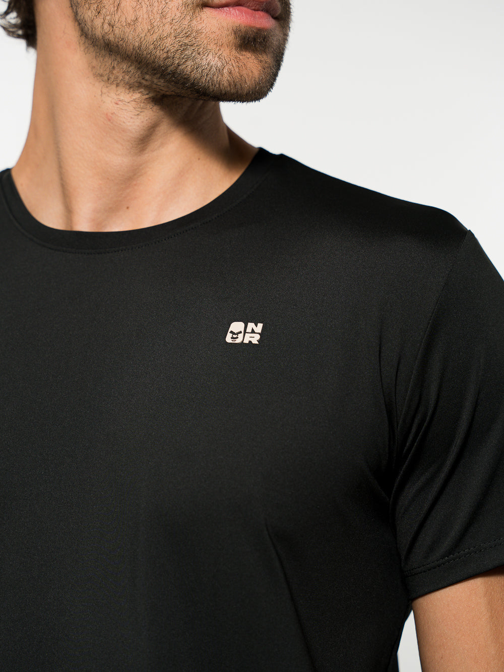 Camiseta Tela Fria Basica Negra Logo 3D