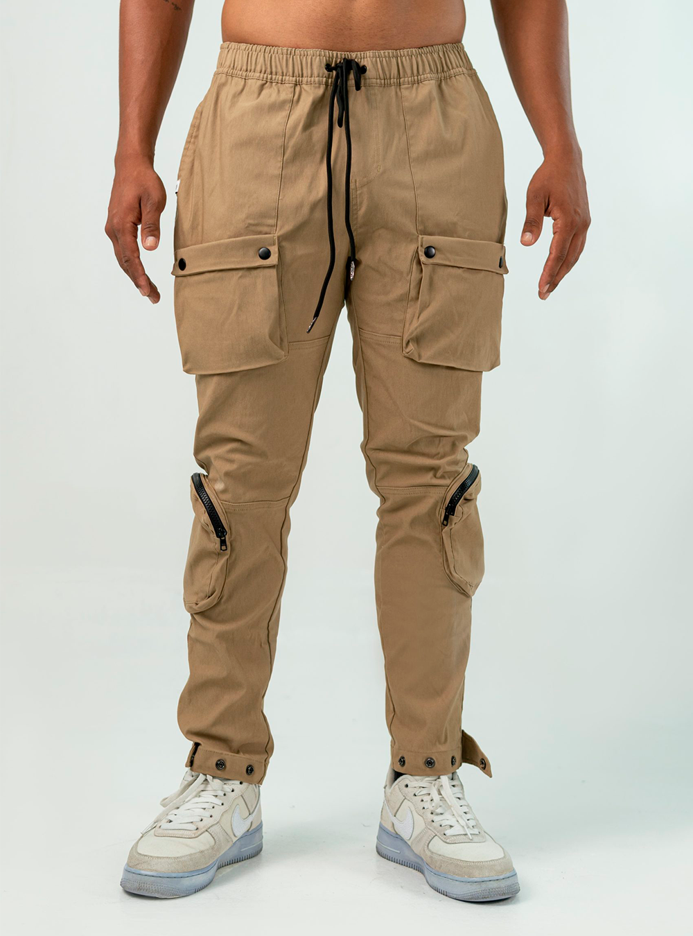 Beige Utility Cargo Pants