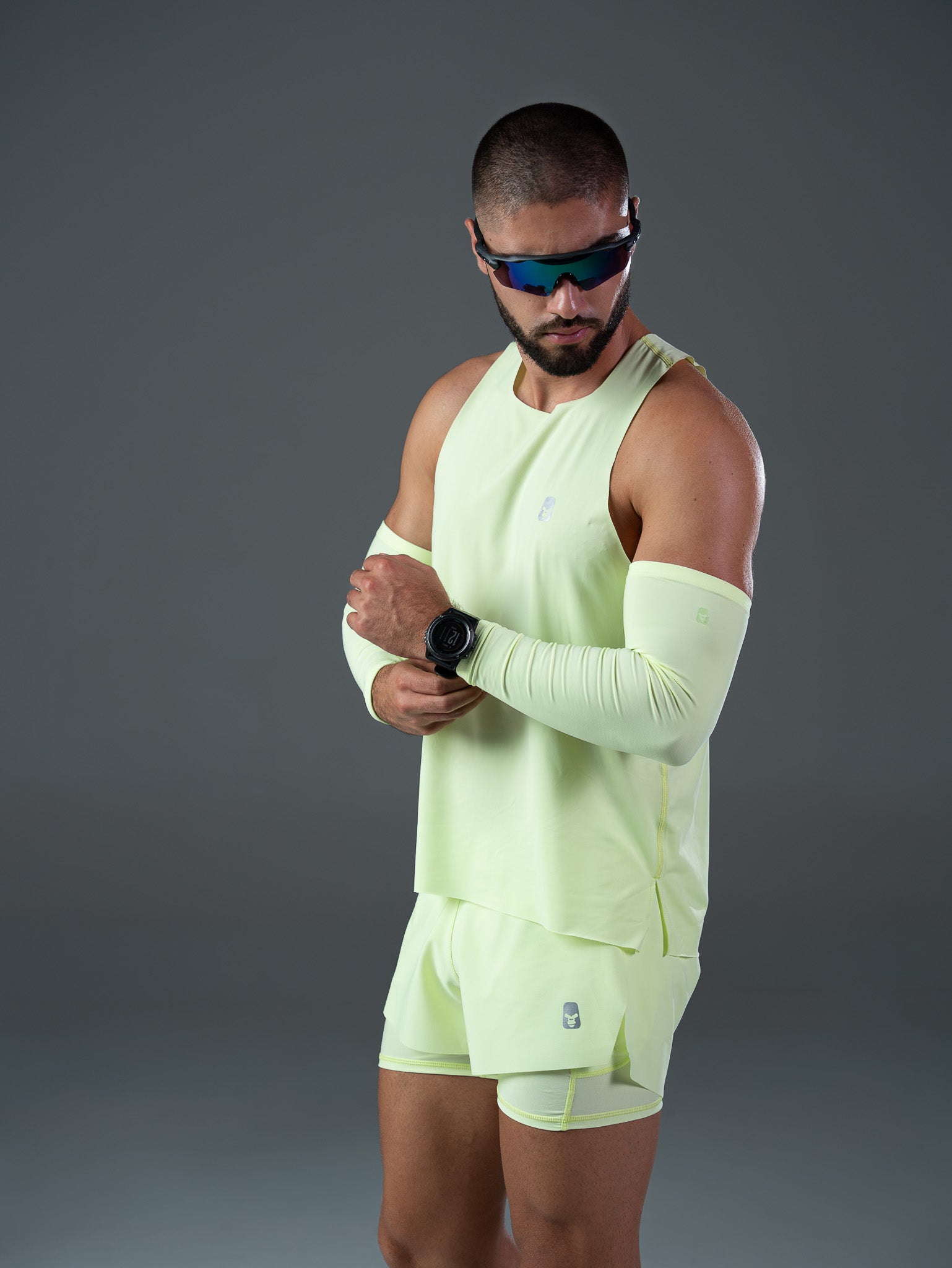 Men's Neon Green Running Sleeves