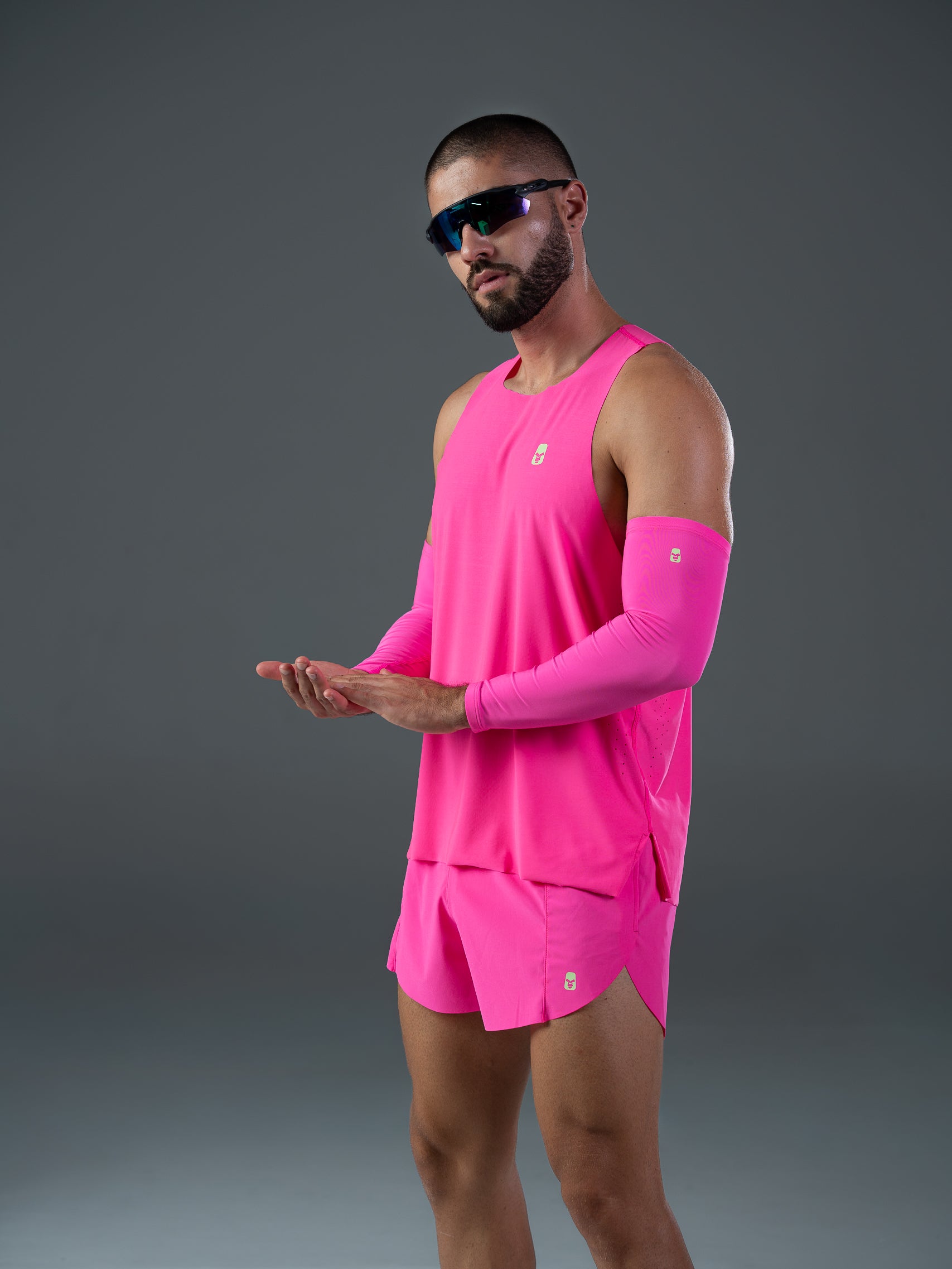 Men's Neon Pink Running Sleeves