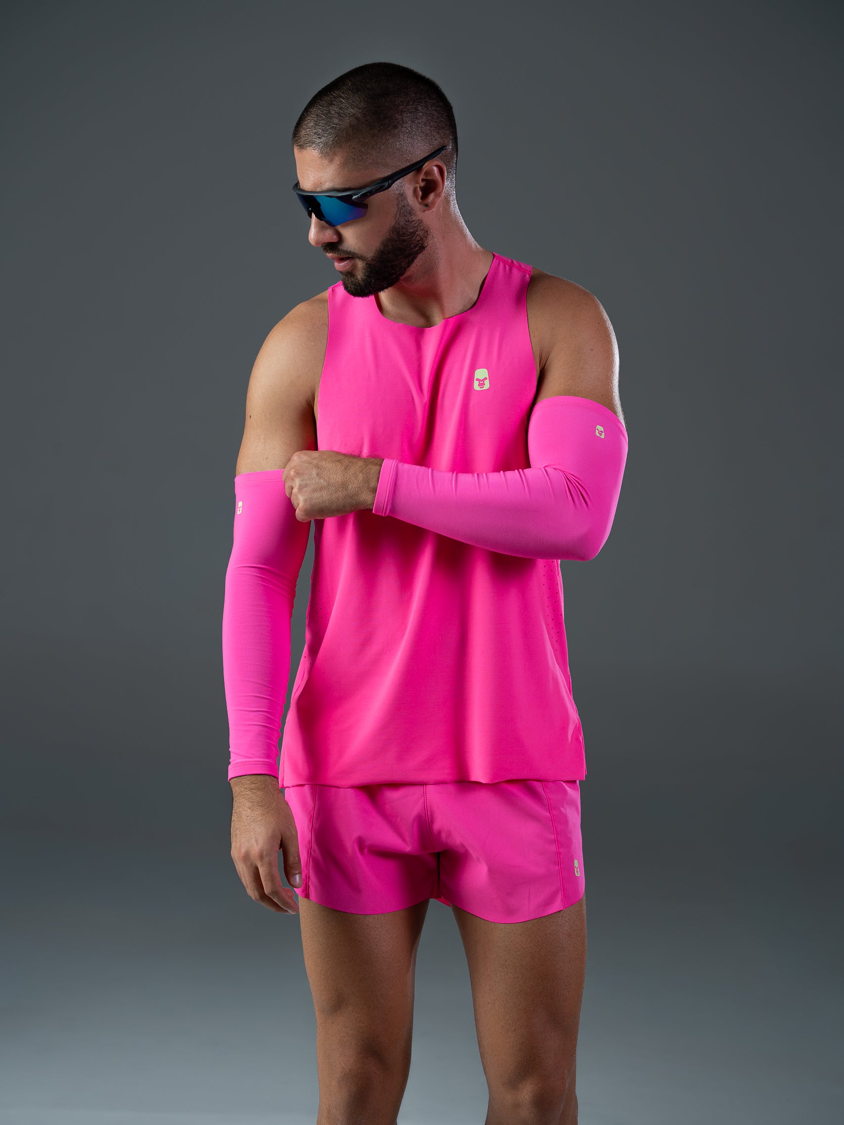Men's Neon Pink Running Sleeves