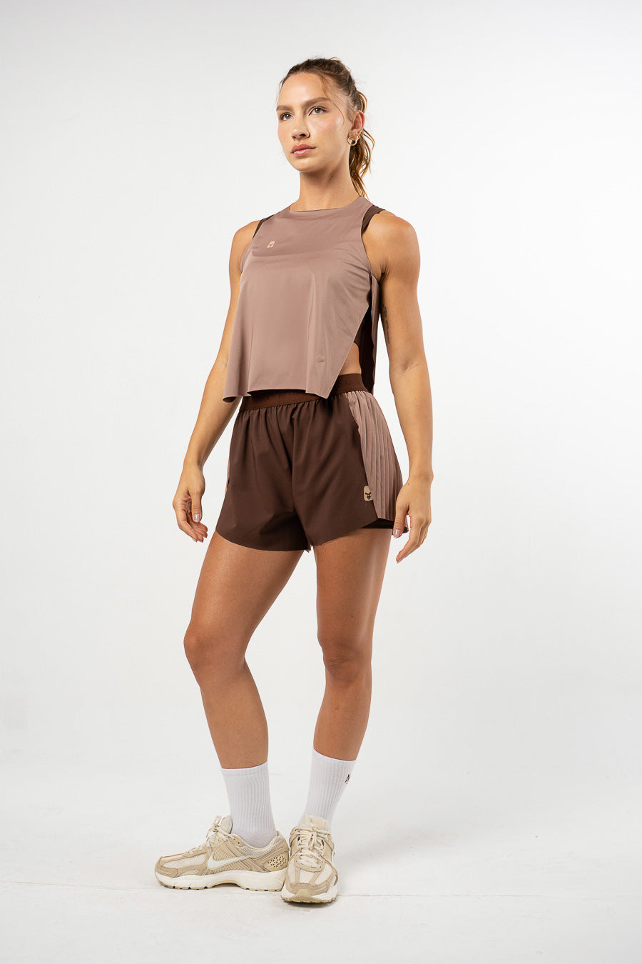 Pleat Tank Top Mocha