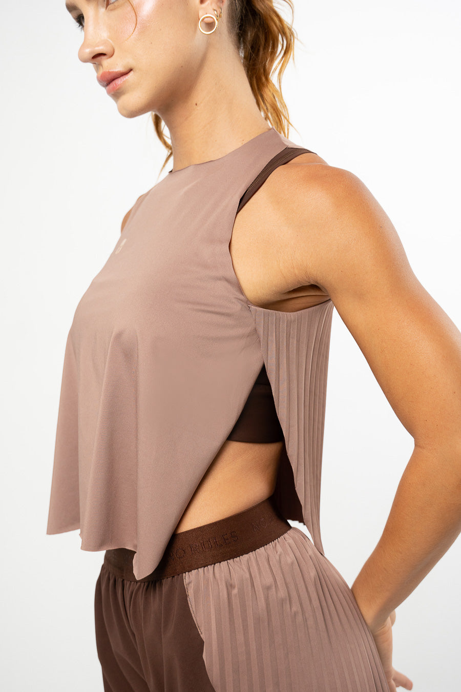 Pleat Tank Top Mocha