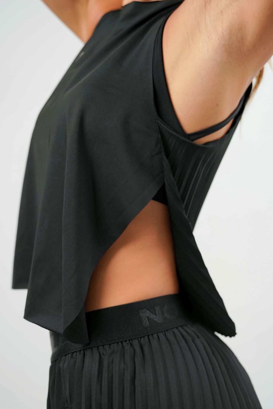 Pleat Tank Top Black