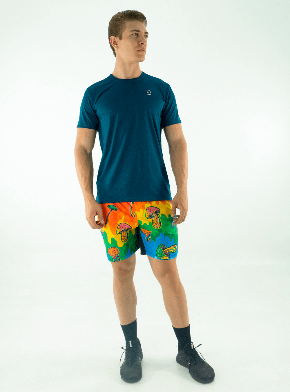 BASIC COOL FABRIC T-SHIRT PETROLEUM BLUE