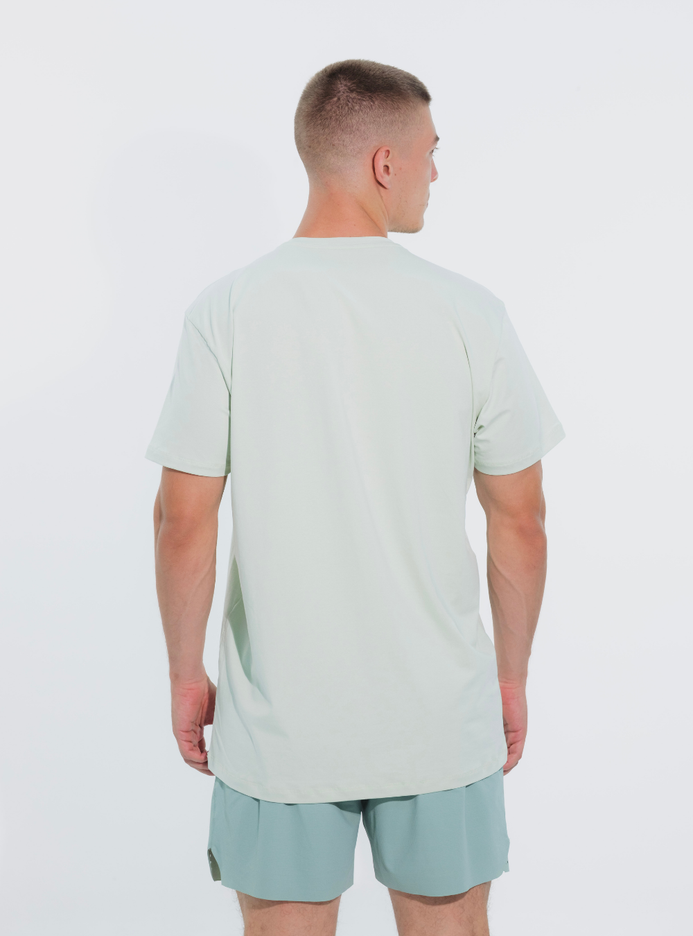 Mint Green Embroidered Logo Cotton T-Shirt