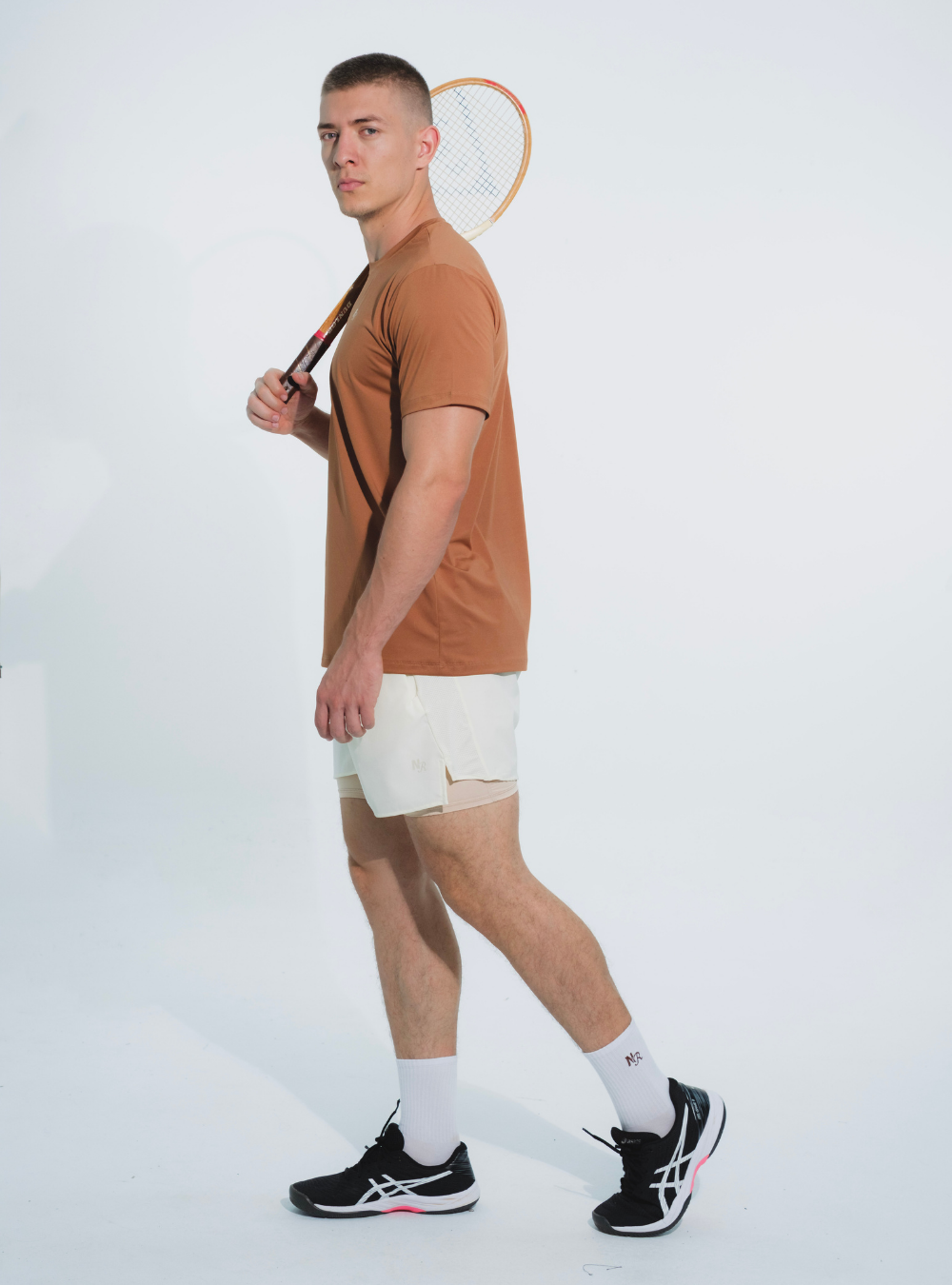 Basic Coffee Cold Fabric T-shirt